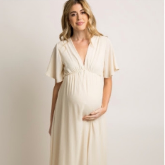 white maxi dress maternity
